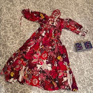 Trina Turk Red and Pink Floral Maxi Dress